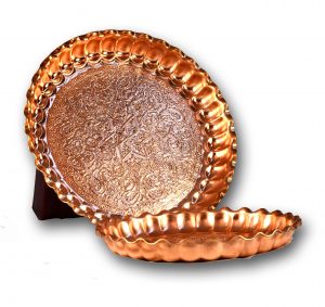 سینی مسی مسطح طرح کنگره‌ای