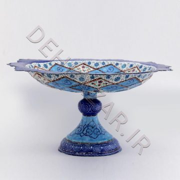 شیرینی خوری مینا کاری 25 سانتی -پایه دار 14 سانتی