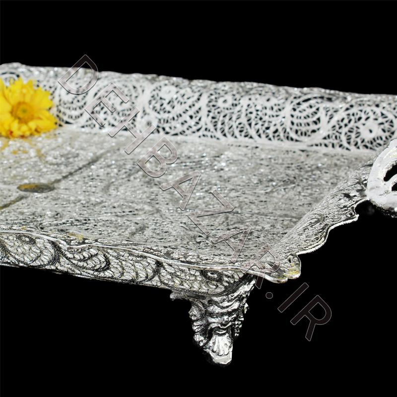 1 صنایع دستی - سینی مستطیل ملیله کاری