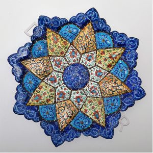 بشقاب میناکاری 16 سانتی طرح ستاره‌ای