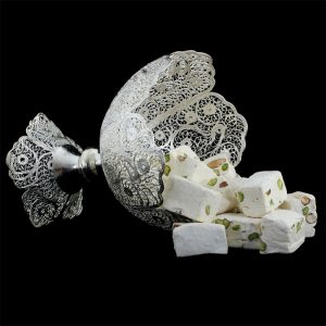 صنایع دستی - کاسه گرد ملیله کاری پایه دار