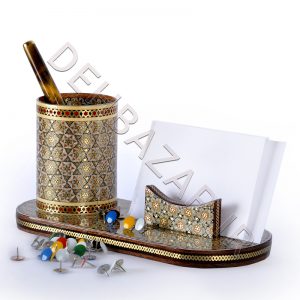 صنایع دستی - جاکارتی جاقلمی لیوان دار خاتم کاری