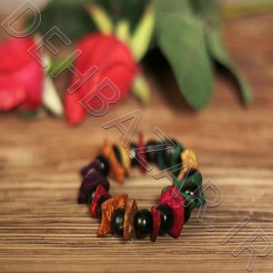 دستبند مهره چوبی سوار ملون خشبي A Bracelet