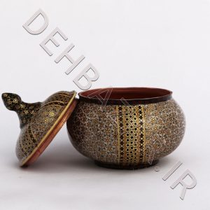 قندان خاتم کاری طرح خورشیدی