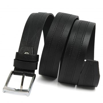 کمربند چرمی مشکی k2-130