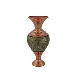 گلدان خربزه ای مس و خاتم 20